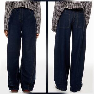 Tibi Dark Blue Wide-Leg Jeans